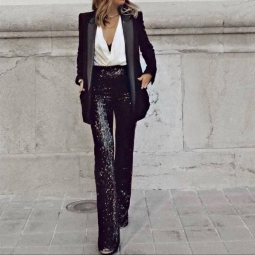Zara Black Sequin Pants